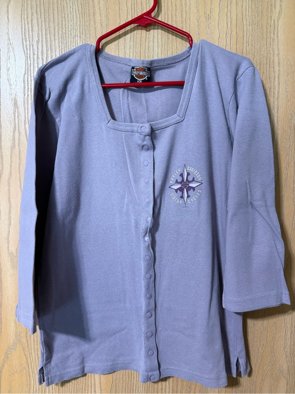 Harley-Davidson Women's Lavender Button-Front Top. XXL